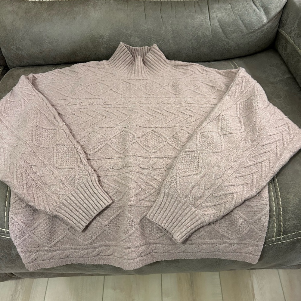 Olive & Oak Soft Knit Sweater in Light Pink-mauve color